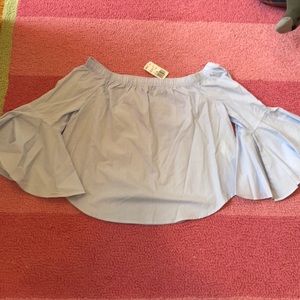 NWT Forever 21 Off the Shoulder Bell Sleeved Shirt